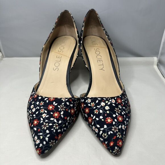 Sole Society Jenn Pointy Toe Floral Pump Heels Size 10 - Picture 2 of 8